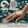thumbnail image 6 of ODIKA 4'x6' Teal Blue Koi Fish Botanical Garden Floral Washable Area Rug Traditional Asian Inspired Swimming Pond Motif for Home Office, Under Desk, Non-Slip Chair-Friendly, Flatwoven, 6 of 7