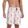 thumbnail image 2 of Balery Hello Rabbit Pantalones cortos de pijama de punto de algodón para hombre con cinturilla y bolsillos-Small, 2 of 6