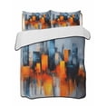 thumbnail image 2 of Blue Burnt Orange Twin XL Size Down Alternative Comforter,Lightweight Comforter Quilt Bedding Set with Pillow Shams Modern Oil Painting Geometric Abstract Bed Comforter Duvet Insert 68"x98", 2 of 7