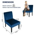 thumbnail image 2 of Modern Armless Accent Chair Decorative Slipper Chair Vanity Chair for Bedroom, Corner Side Chair Living Room Furniture Navy Blue 1, 2 of 3