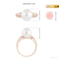 thumbnail image 5 of ANGARA South Sea Cultured Pearl Ring with Pave-Set Diamonds in 14K Rose Gold for Women | June Birthstone, Birthday, Anniversary, Jewelry Gift for Women | Pearl Ring, 5 of 9