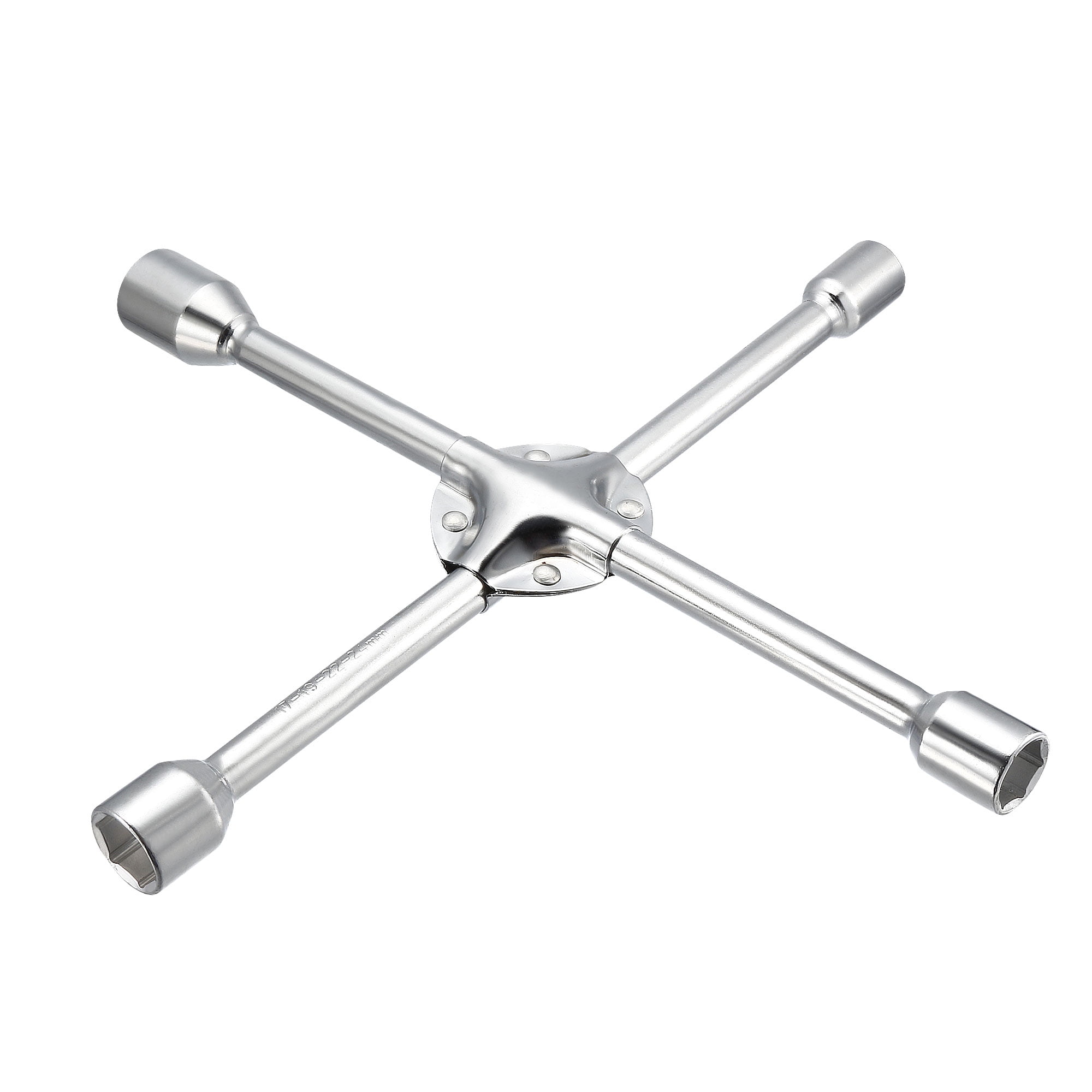 Lug Wrench, 14inch Universal 4Way Cross Spanner with 17mm 19mm 22mm
