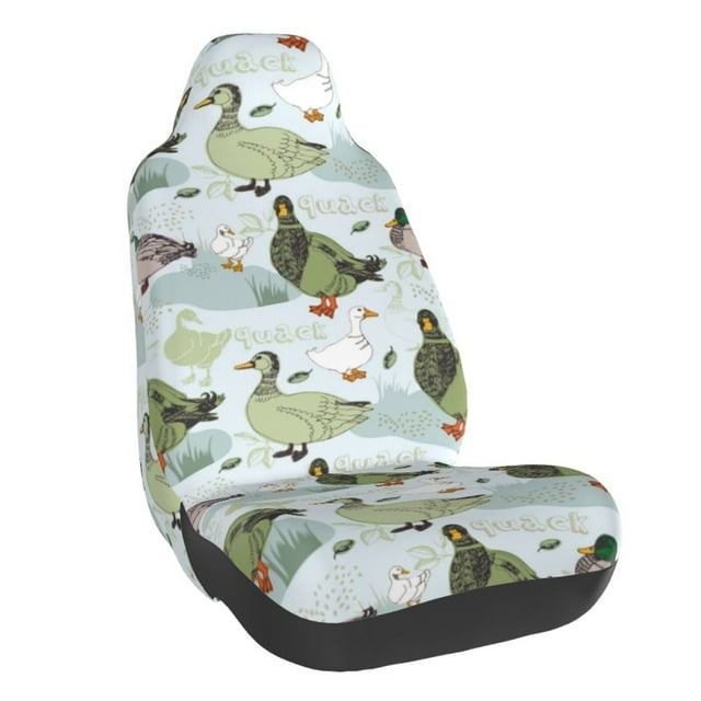 Wukai Mallard Ducks Wild Birds Full Set Car Seat Covers with Soft Padding Universal Auto Front Seats Protector and Cushion Mat