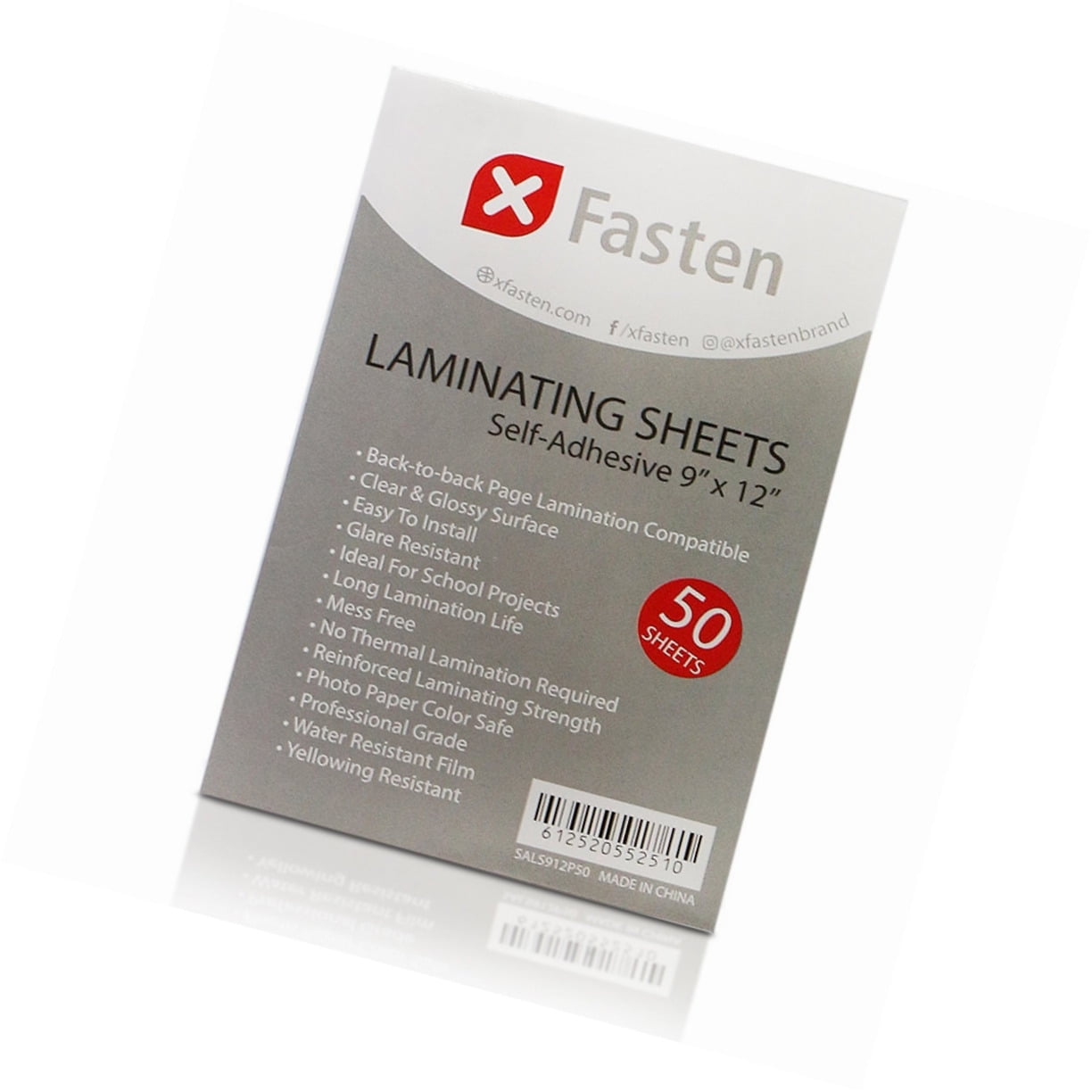 XFasten SelfAdhesive Laminating Sheets, 9 x 12 Inches (50Pack)