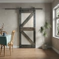 thumbnail image 5 of Coast Sequoia 36 in x 84 in K Style Finished Muti-Color Knotty Pine Wood Sliding Barn Door With Hardware Kit (Kona Coffee/Smoky Gray), 5 of 5