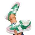 thumbnail image 2 of Womens Retro Low Top Platform Casual Shoes Bright Pink Faux Suede Non Slip Thick White Sole Comfort for Walking Shopping Daily Wear Ladies Sneakers 39, 2 of 7