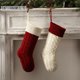 thumbnail image 3 of Xiao Hua 3 medias navideñas grandes, paquete de 4, de 18 pulgadas, tejidas con cable, personalizadas en burdeos para fiestas navideñas familiares, decoraciones clásicas, verde y blanco., 3 of 4