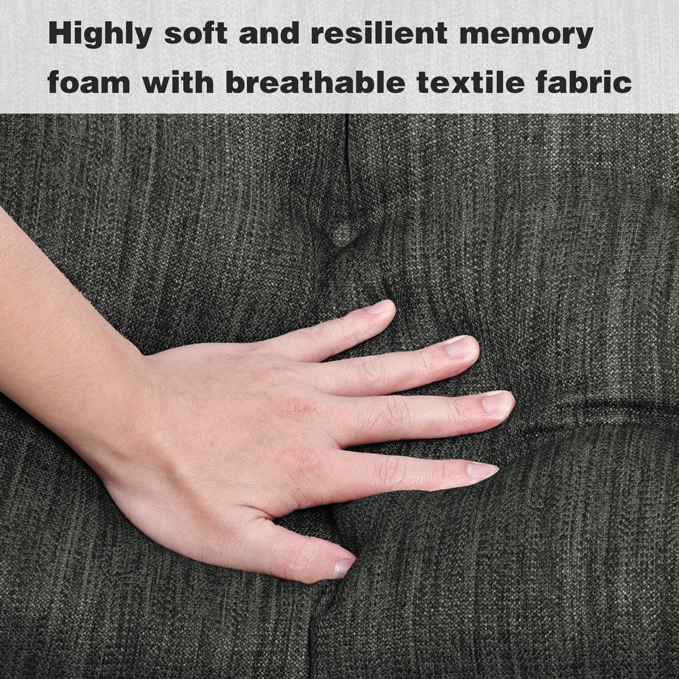 Baibu Tufted Bench Cushion Loveseat Cushion with Tires Suitable for Garden Patio Bench Indoor Furniture with Anti-slip Bottom, Black, 42"x15"x3"