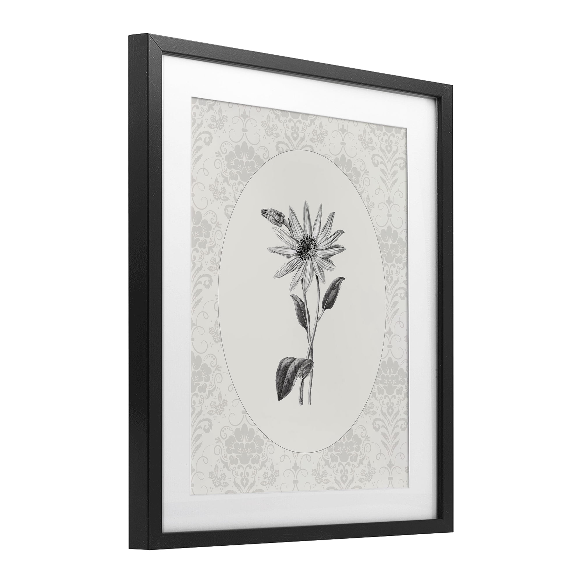 Stupell Industries Antique Botanical & Lace Black Framed Print Under Glass, design by CAD Designs