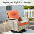thumbnail image 5 of Ovios 3 Pieces Patio Furniture Set 2 Swivel Rocking Chairs Wicker Glider Chairs with Side Table for Backyard or Balcony, 5 of 8