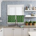 thumbnail image 6 of Retro Christmas Pattern Kitchen Curtains and Valances Set, Abstract Green Country Decoration Rod Pocket Window Valance Window Curtain Panels for Living Room Bedroom Laundry, 27.5x36in, 3 Pieces, 6 of 7