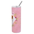 thumbnail image 3 of Carolines Treasures CK4142TBL20 Jack Russell Terrier Design2 Pink Flowers Stainless Steel 20 oz Skinny Tumbler 20 oz, 3 of 3