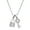 Clear, variant on Key & Lock Pendant Necklace Rhinestone Crystal Rhodium Plated 17 Inch Snake Chain J0352-CR