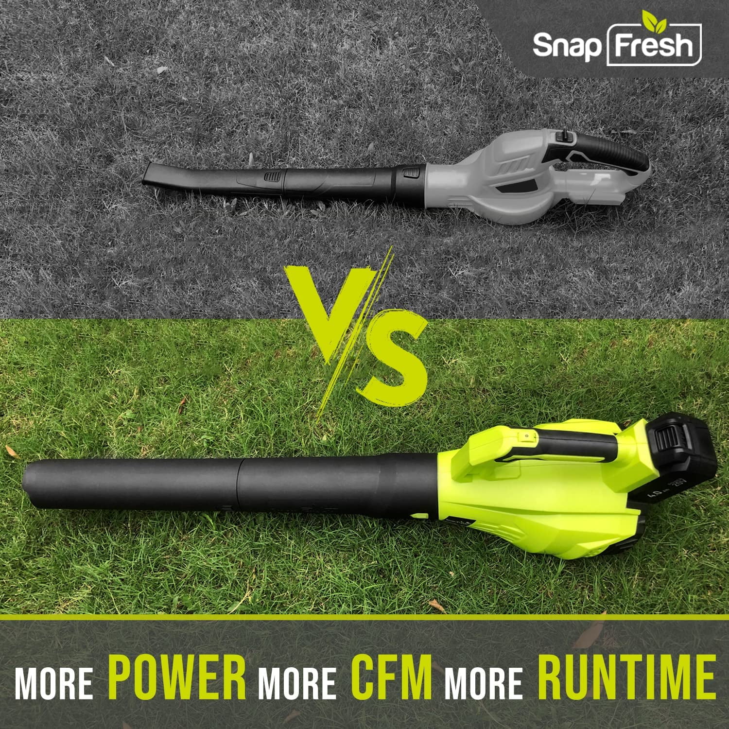 Snap Fresh Upgraded 350 CFM at 20V Battery Powered Cordless Leaf Blower