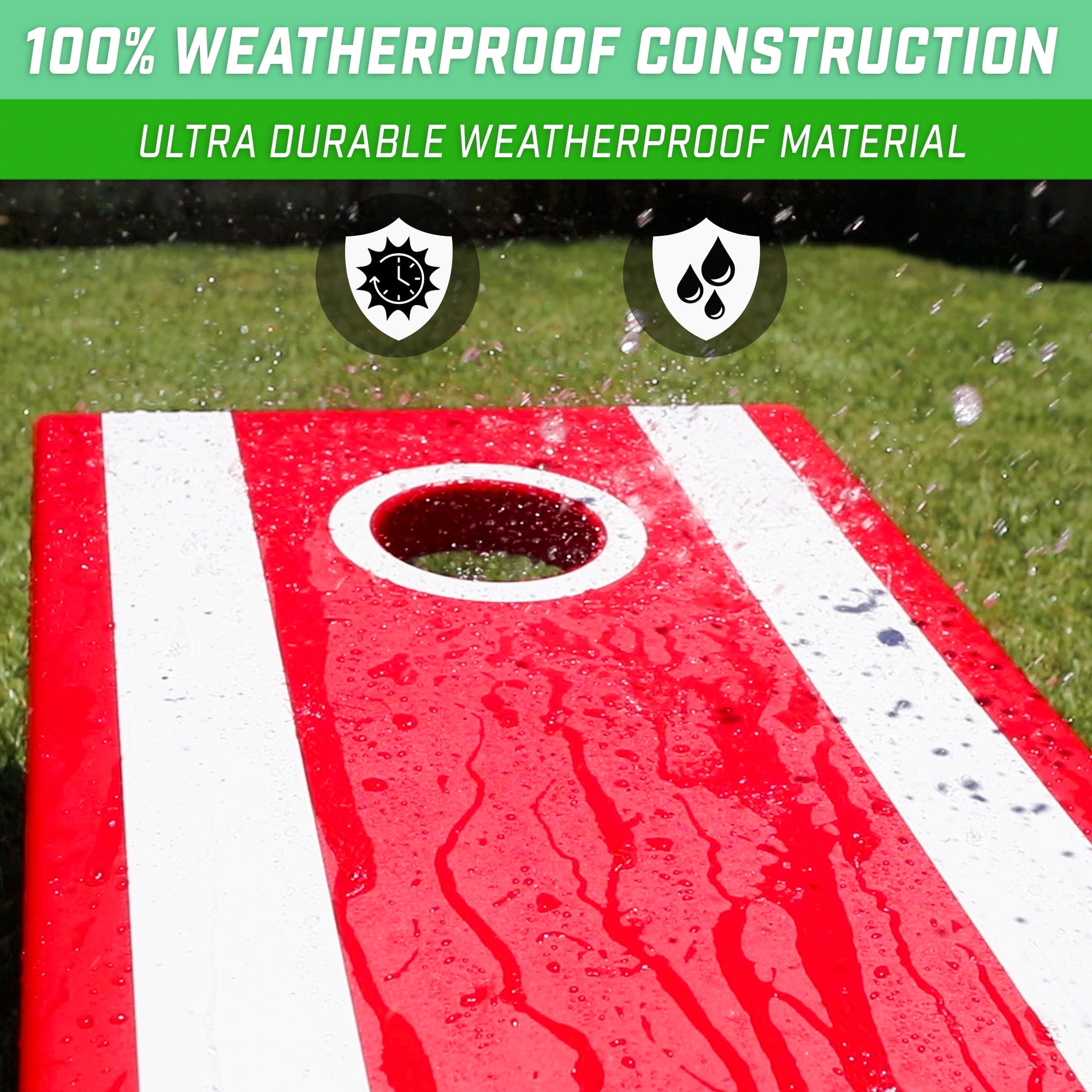 GoSports 4'x2' All Weather Cornhole Game Set - Includes 8 Bags & Game Rules, CH-02-BM-RED, Red Edition