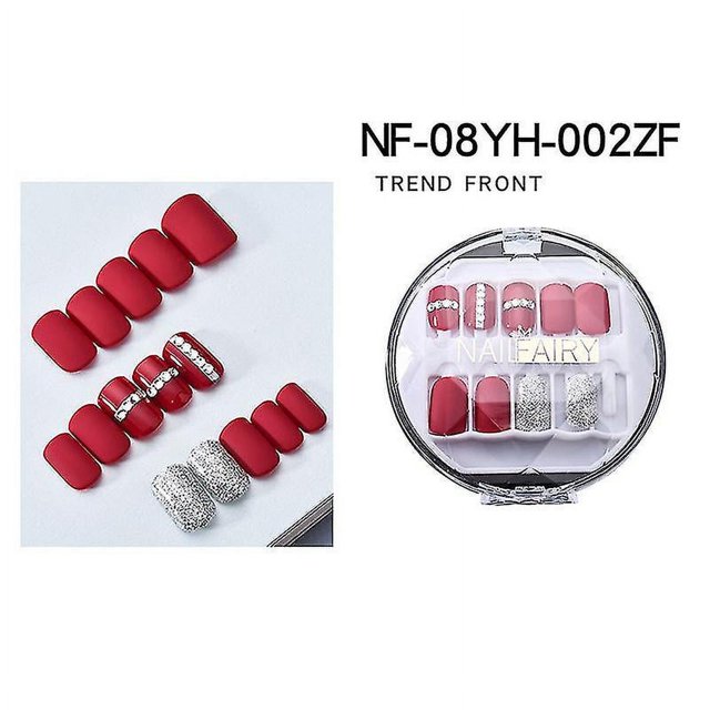 30 Uds. Parche para uñas con diamantes de imitación, estilo dulce, extraíble, párrafo corto, moda