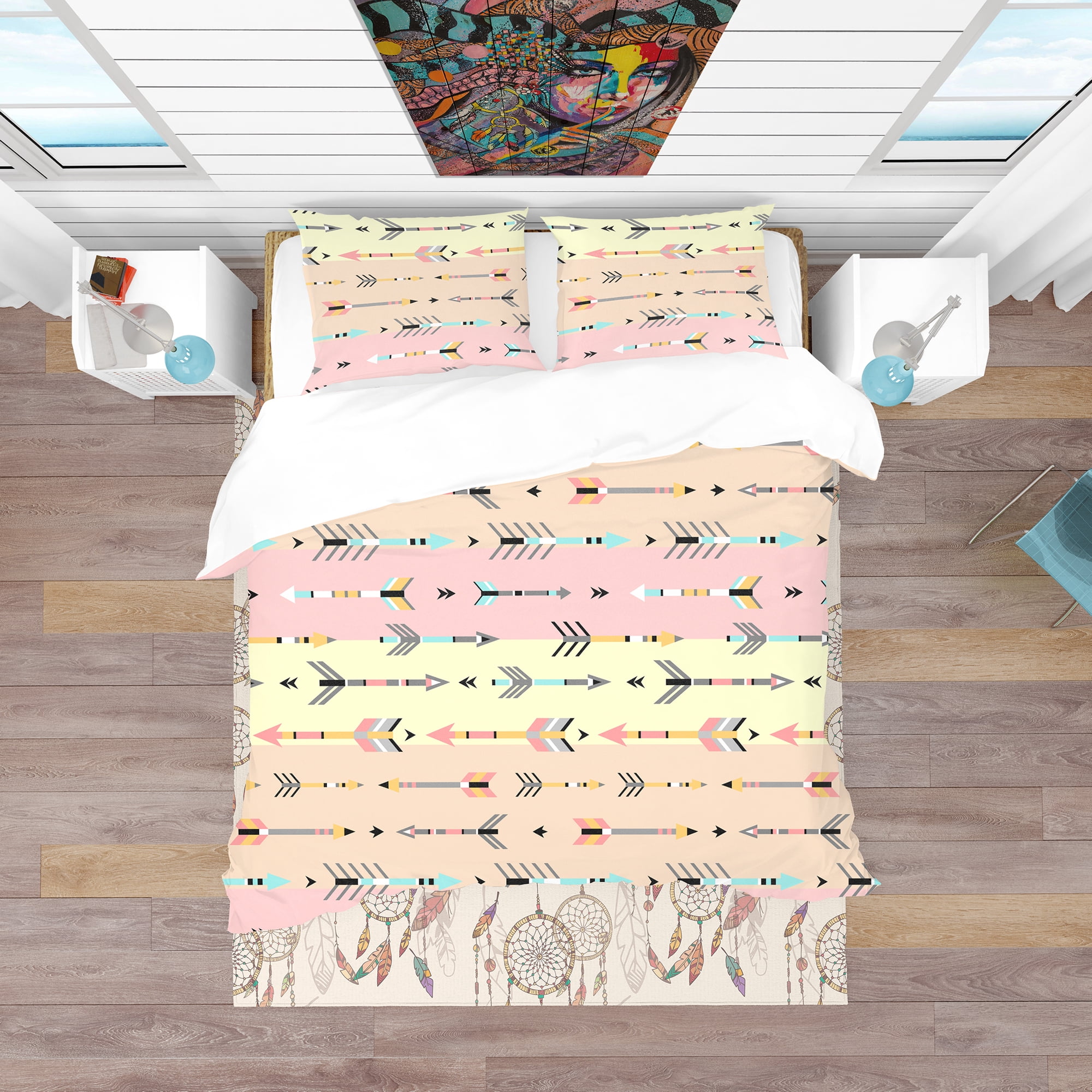 Designart 'Tribal Arrows Boho Pattern' Southwestern Duvet Cover Set