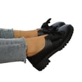 thumbnail image 7 of Women's Patent Leather Mary Janes Shoes Chunky Platform Oxfords with Bow Slip-On Dress Shoe Party Girls School, 7 of 7