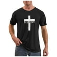 thumbnail image 1 of YDLCAFD Men's Short Sleeve Crewneck Graphic Tee Print Shirts Workout Shirts, 1 of 5