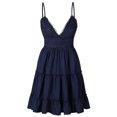 thumbnail image 3 of CAROOTU Lace Slip Dress Piecing Backless Bowknot V Neck Spaghetti Strap Above Knee Length Dress, 3 of 8