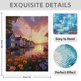 thumbnail image 3 of Diamond Art Kit for Adults, Sunset Harbor Floral Reflection Diamond Painting for Adults Beginners, DIY Diamond Art Painting Kits, 5D Diamond Painting Crafts for Home Decor 12x16 Frameless, 3 of 7