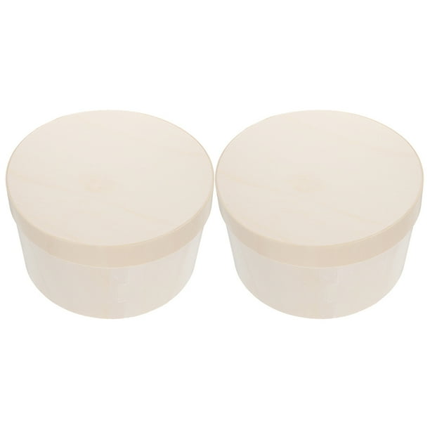 Cajas redondas de madera para pasteles, contenedores para pasteles, cajas de embalaje de postres de madera, cajas redondas de madera, 2 uds.