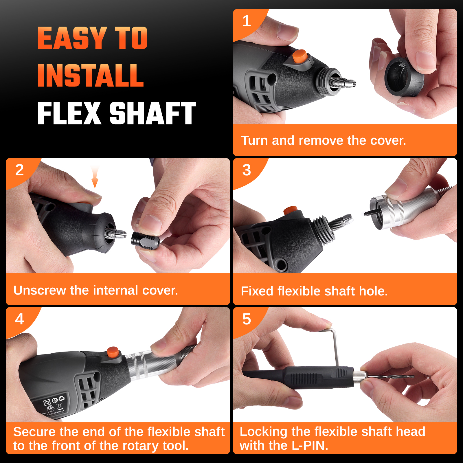 Speedwow 160W Rotary Tool Kit with Flex Shaft and 160 Accessories photo 7