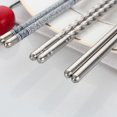 thumbnail image 3 of Dalazy 5 Pairs Anti-skip Stainless Steel Chopsticks Dinner Reusable Chopsticks Steel Chopsticks Metal Non-slip Chinese Chopsticks Home Kitchen Dinner Tool, 3 of 6