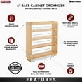thumbnail image 5 of Rev-A-Shelf 448-BC-6C 6 Inch Pullout Kitchen Cabinet Organizer Spice Rack, 5 of 9