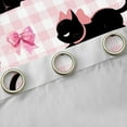 thumbnail image 4 of Castle Fairy Kids Children Teens Cute Black Cats Curtains Pack of 2 (42x84 Each),Cartoon Ribbon Bow Knot Curtains Blackout,Kawaii Geometric Plaid Bedroom Curtains,Luxury Bedroom Decor, 4 of 6