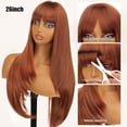 thumbnail image 2 of Ginger 26-inch Long Wig with Bangs for Women - Straight Layered Style, Realistic Scalp, Freestyle Parting, -Looking & Heat-Resistant Synthetic Hair for Daily and Party Use, 2 of 3