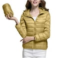 thumbnail image 2 of hoksml Women's Hooded Lightweight Quilted Puffer Jacket Winter Solid Color Long Sleeved Casual Zipper Coat with Pocket, 2 of 8