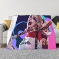 thumbnail image 2 of Harley Quinn Joker Cartoon Flannel Blanket Ultra-Soft Micro Fleece Throw Blanket For Bed Sofa Couch Car Office Unisex Adult Fuzzy Bed Blanket Cozy Kids Throw Blanket 80"x60", 2 of 7