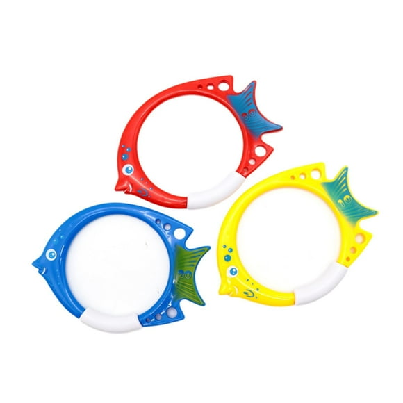 Anillo de buceo para peces, juguetes para piscina, anillos de buceo de verano, colorido, ejercicio acuático, anillos subacuáticos, juguetes de piscina 3 anillos de peces de buceo