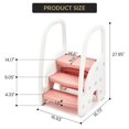 thumbnail image 3 of Huloretions Potty Training Seat,Toddler Step Stool with Handles Sides,Plastic Kids 3 Step Stool,Lightweight Non-Slip,Standing Stool Learning Helper For Bathroom Sink,Kitchen Counter, 3 of 8