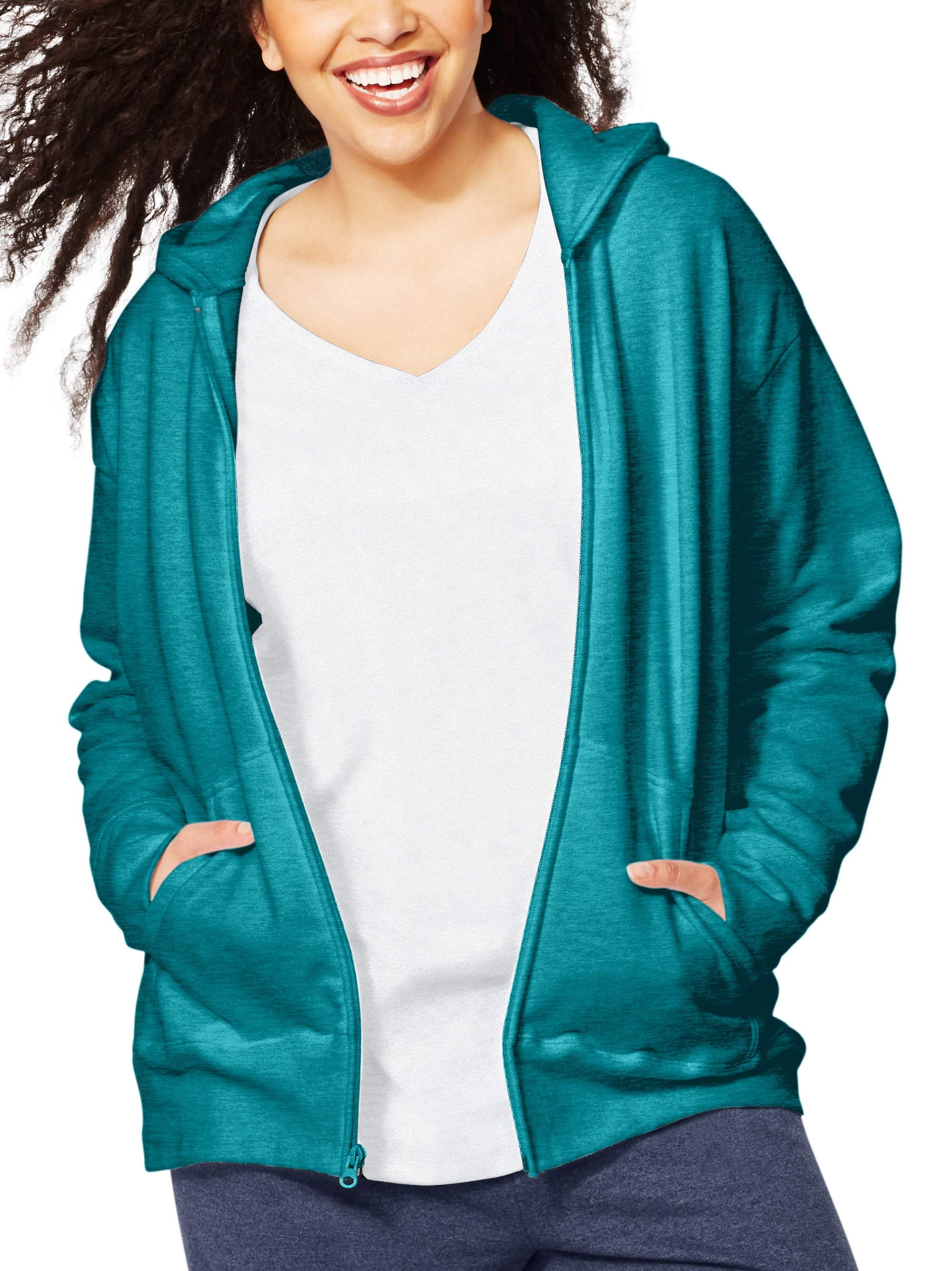 Just My Size Women's Plus Size Fleece Zip Hood Jacket