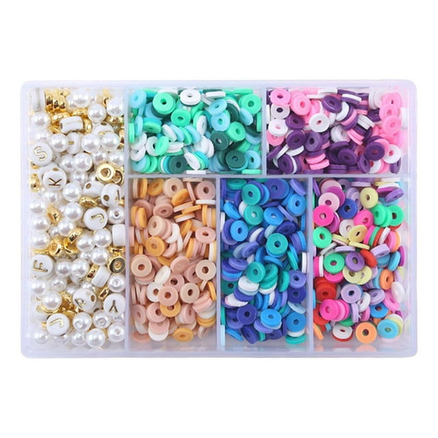 simhoa Perles d'Argile Plates Rondes Perles Entretoises Kit Bricolage Fabrication de Bijoux Fournitures Multicolore