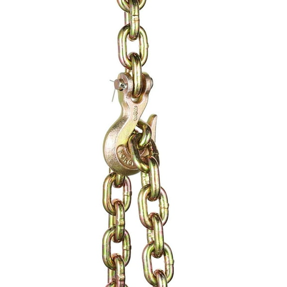 HCY Binder Chain G80 Tie Down Tow Chain with Hooks 3/8"x10.3' 2 Pack 7100 lbs