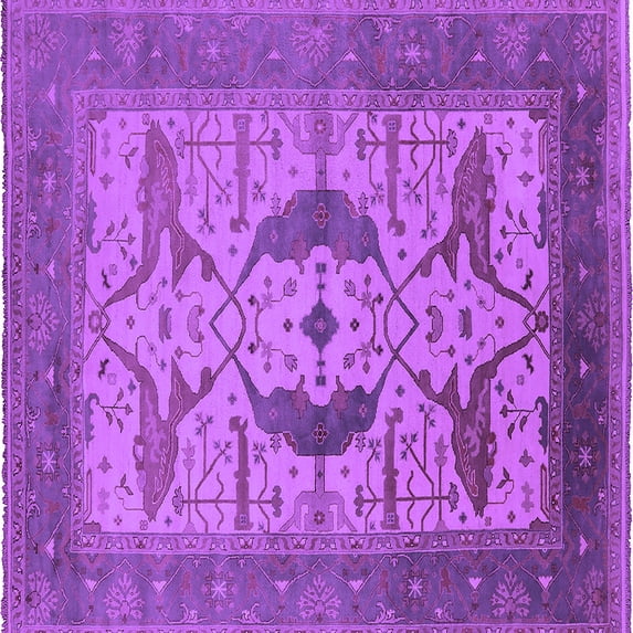 Ahgly Company Indoor Square Oriental Purple Industrial Area Rugs, 3' Square