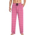 thumbnail image 4 of HPINK-T Pink Polk Dot Pajama Pants Mens Lounge Pants Lightweight Men Pajama Bottoms with Drawstring Pockets, 4 of 13
