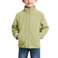 thumbnail image 2 of HAiming Boys Kids Plush Jackets Sleeveless Full Zip Stand Collar Solid Color Outerwear Soft Coat Fall Trendy Clothes, 2 of 4