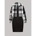thumbnail image 4 of Mikrdoo 9 Years Kid Girls Outfits 8Y,9Y,10Y,11Y,12Y Big Girls Straps Dress Plaid Print Lapel Collar Cropped Coat 2Pcs Clothes Set Black, 4 of 7