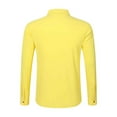 thumbnail image 5 of LIIPEE Men Shirts Casual Long Sleeve Lapel Solid Color Linen Cardigan Shirt Male Loose Fit Fashion Buttons Tops Comfortable Breathable Soft Daily Shirts,Yellow,XL, 5 of 9