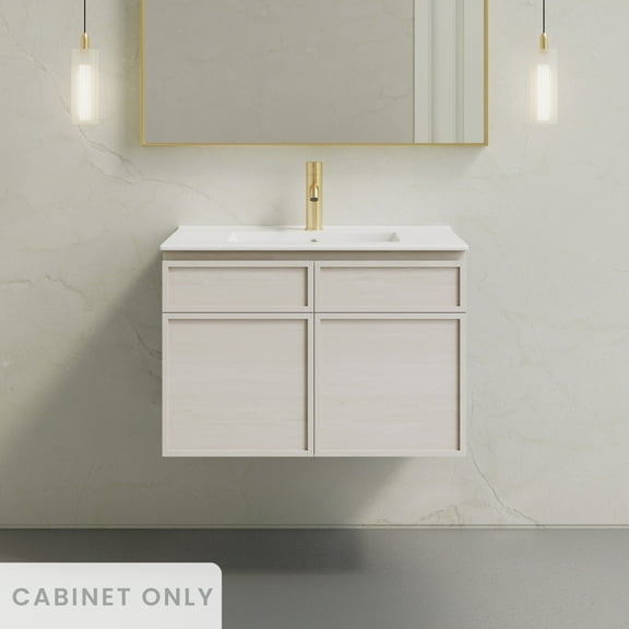 St. Tropez 30" Wall-Mounted Bathroom Vanity Cabinet without Top in White Oak