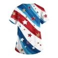 thumbnail image 2 of 250th Anniversary USA Scrub Tops Women American Flag Print Stretch V Neck Scrubs 4th of July Nurse Working Uniforms with Pockets, 2 of 4