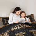 thumbnail image 4 of Catabedysis Classic Leopard Pattern Queen Comforter Set For Girls,Fashion Cheetah Print Initial Comforter Sets Queen,Black Reversible,3 Pieces,1 Comforter and 2 Pillowcases, 4 of 7