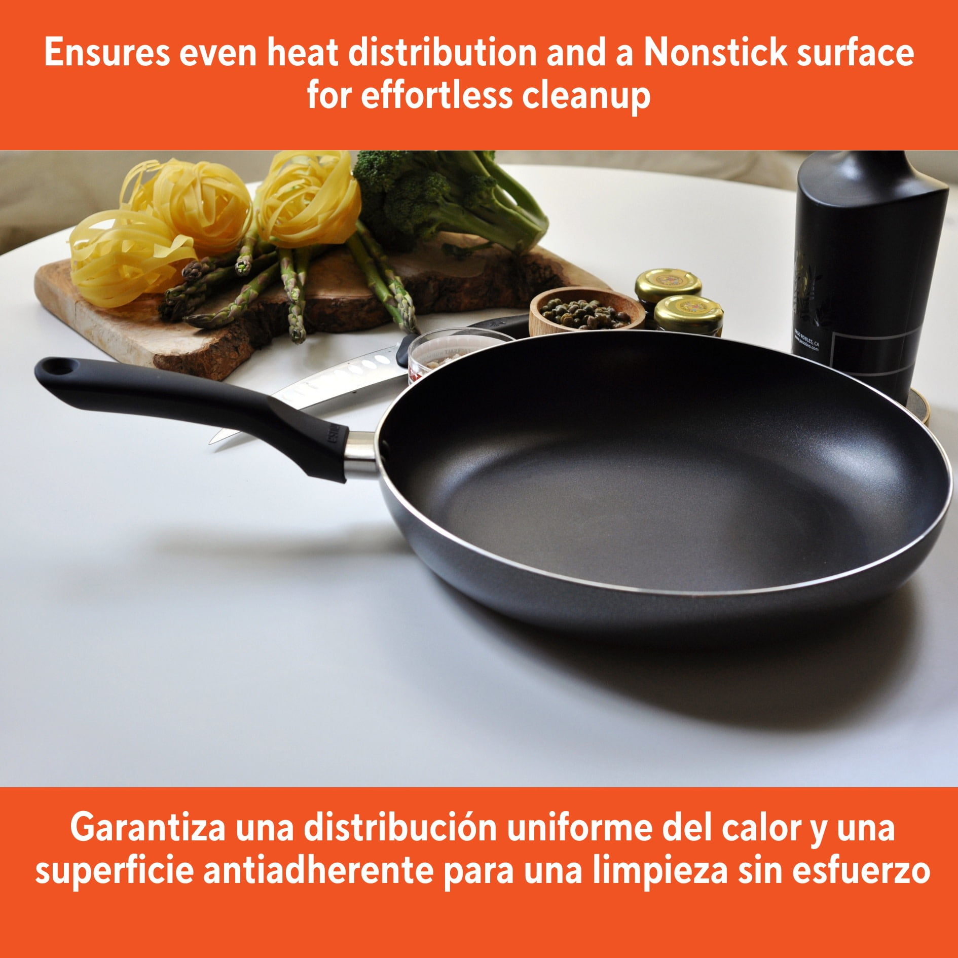 (2 pack) IMUSA  12in Charcoal Aluminum Nonstick Fry Pan with Soft Touch Handle, Black