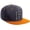 Charcoal Orange, White Black, variant on Classic Snapback Hat Custom A to Z Initial Varsity Letters, Black Orange Hat White Black Letter M