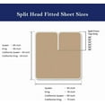 thumbnail image 2 of Top Split King Sheets Sets For Adjustable Bed - Split Down 39" from The top Split Head King Size Fits 25-30" Deep Pocket, 1000-TC Egyptian Cotton (Stripe, Taupe), 2 of 4