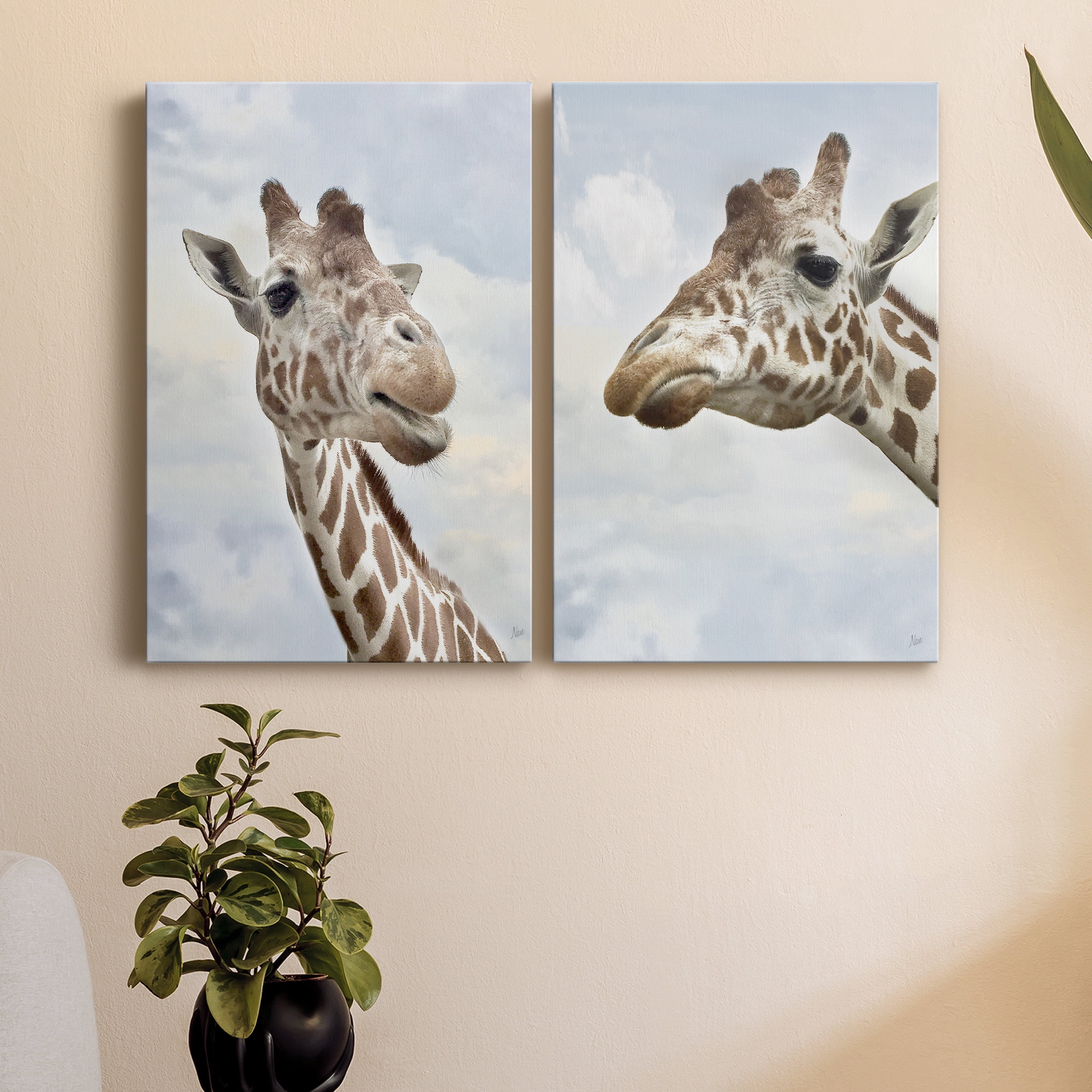 Smiley Premium Gallery Wrapped Canvas - Ready to Hang - Set of 2 - 32 x 48 Each